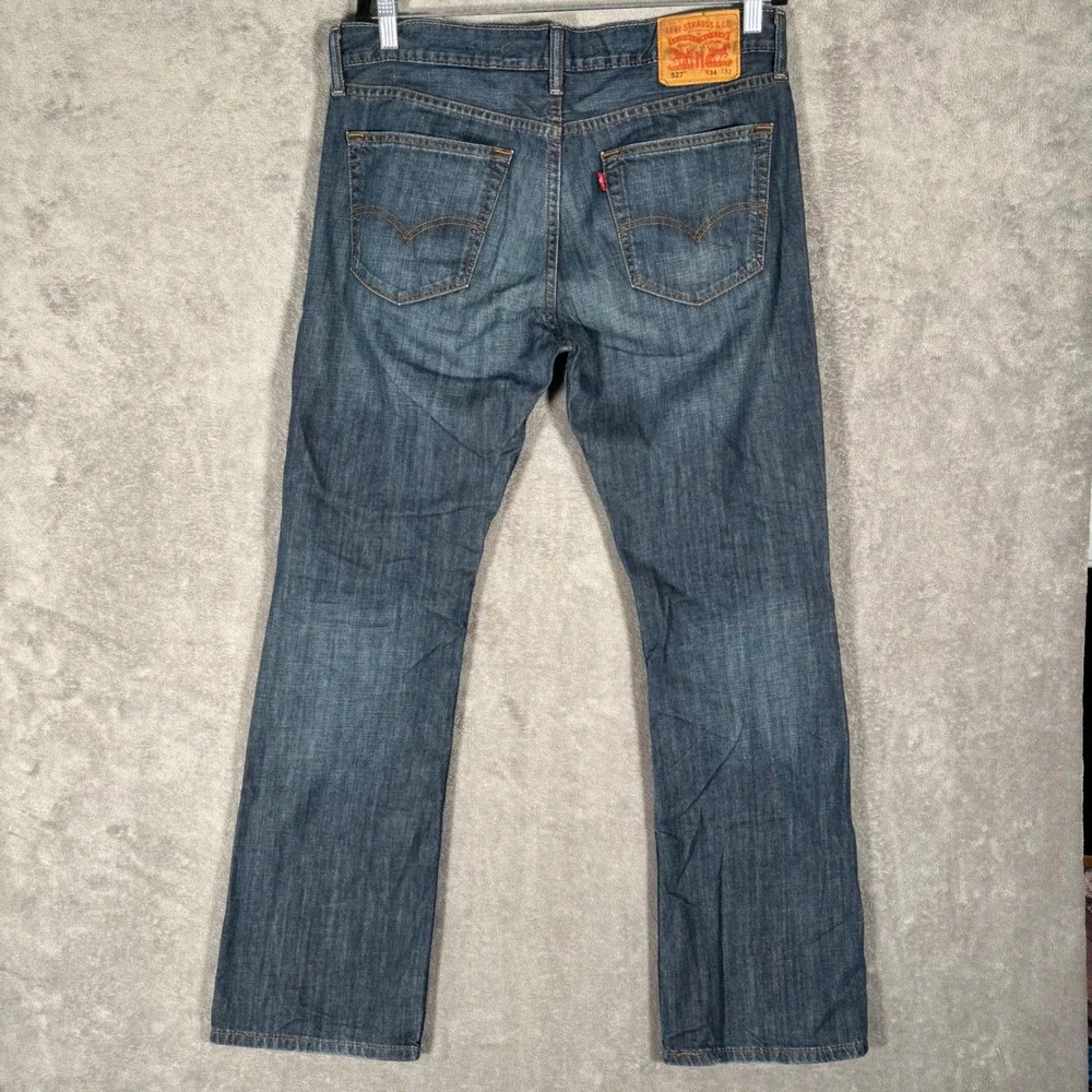 Levi's 527 Slim Bootcut Jeans Mens W35 L32‎ Dark Wash Denim Pants Blue Cotton